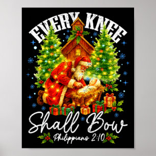Elke Knie Zal Buigen Kerstman Kerststal Scene Poster