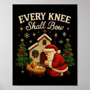 Elke Knie Zal Buigen Kerststal ontwerp Poster