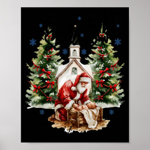 Elke Knie Zal Buigen Religieuze Christelijke Kerst Poster