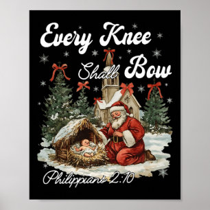 Elke knie zal Christelijke kerst buigen Poster
