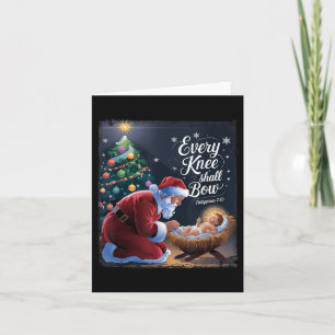 Elke knie zal Jezus buigen Christelijk Kerstman Ch Kaart