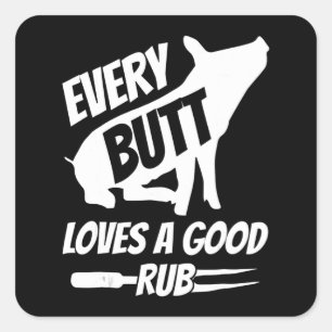 Elke knul houdt van een goed rub grappig varkensva vierkante sticker