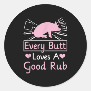 Elke knul houdt van een goede rode varken barbecue ronde sticker