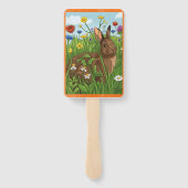 Elke Konijn Houdt Van Bloemen Handwaaier (Achterkant)