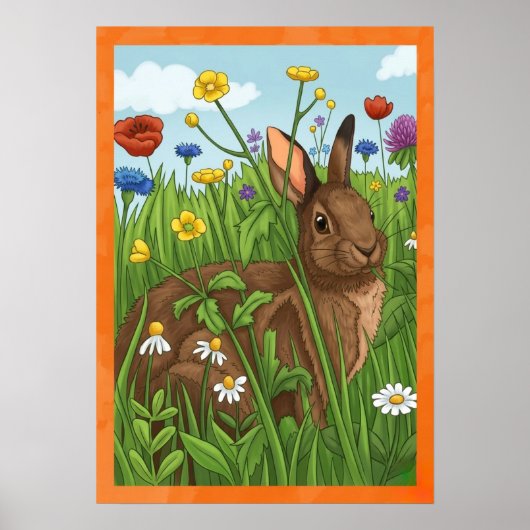 Elke Konijn Houdt Van Bloemen Poster (Voorkant)