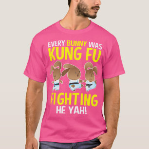 Elke konijn was Kung Fu vechtend T Shirt Bunny Rab