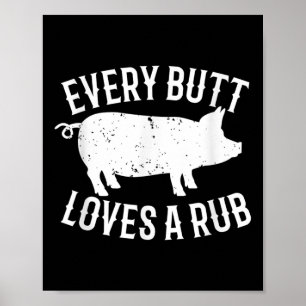 Elke kont houdt van een wrijf grappige barbecue va poster