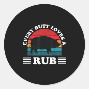 Elke kont houdt van een wrijf grappige BBQ barbecu Ronde Sticker