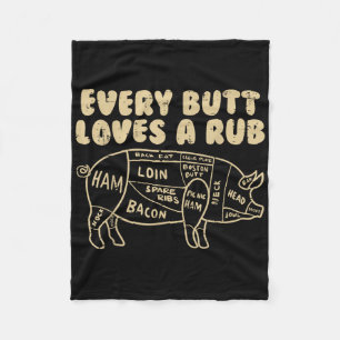 Elke kont houdt van een wrijfvarken grappige BBQ g Fleece Deken