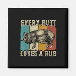 Elke kont houdt van een wrijfvleesroker BBQ varken Magneet