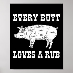 Elke kont houdt van wrijven grillen BBQ roker cade Poster