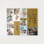 Elke Leeftijd 10 Foto Collage Persoonlijk Goud Wandkleed (Voorkant (horizontaal))