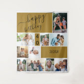 Elke Leeftijd 10 Foto Collage Persoonlijk Goud Wandkleed (Voorkant)