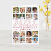 Elke Leeftijd 16-Foto Collage Verjaardag Kaart – R (Gele Bloem)