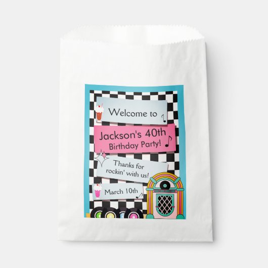 Elke leeftijd, 1950 is Diner Birthday Dank je wel Bedankzakje (Voorkant)