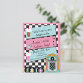 Elke leeftijd, 1950's Diner Birthday Uitnodiging (Staand voorkant)