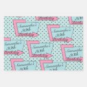 Elke leeftijd, 1950's Retro Birthday Inpakpapier Vel (Voorkant)