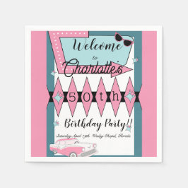 Elke leeftijd, 1950's Retro Birthday Servet