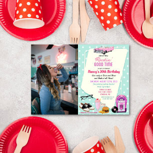 ELKE LEEFTIJD - 1950's Retro Diner Verjaardagsuitn Kaart