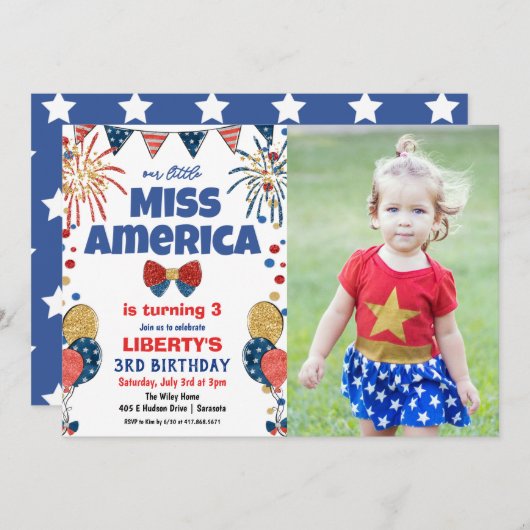 ELKE LEEFTIJD - 4 juli uitnodiging van de partij (Voorkant / Achterkant)