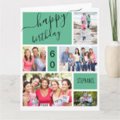 Elke leeftijd 5 fotocollage Jade gepersonaliseerde Kaart (Voorkant)