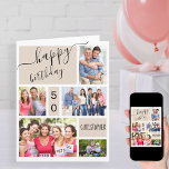 Elke leeftijd 5 Fotocollage Stone Aangepaste Birth Kaart<br><div class="desc">Gepersonaliseerde verjaardagskaart voor elke leeftijd. Het fotomalplaatje is klaar voor u om 5 van uw favoriete foto's evenals de naam en de leeftijd van de verjaardagspersoon toe te voegen. Binnen, leest de kaart "wensend u een fabelachtige verjaardag"en u hebt ook de optie om uw eigen douanebericht toe te voegen, teken...</div>