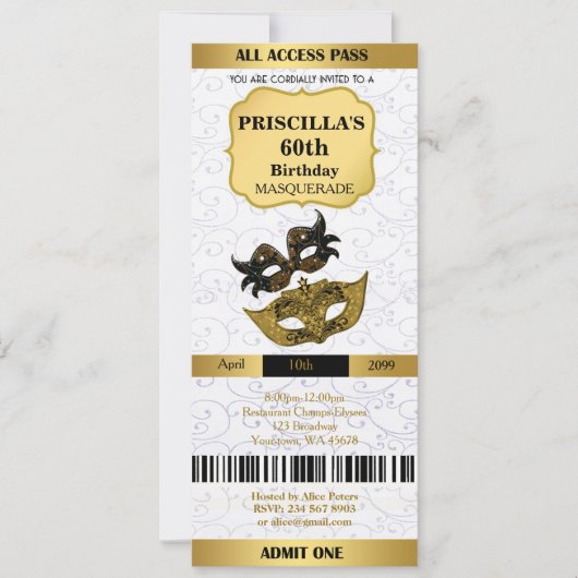 Elke leeftijd, 60e, Uitnodigingskaart Verjaardagsv Kaart (Voorkant)