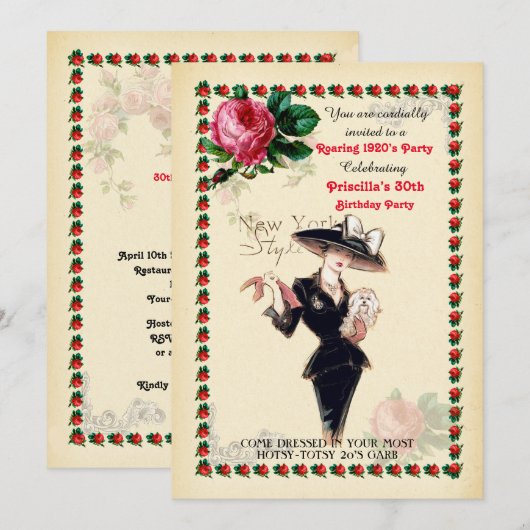 elke leeftijd, 60e, Verjaardag Party vrouw, Gatsby Kaart (Voorkant / Achterkant)