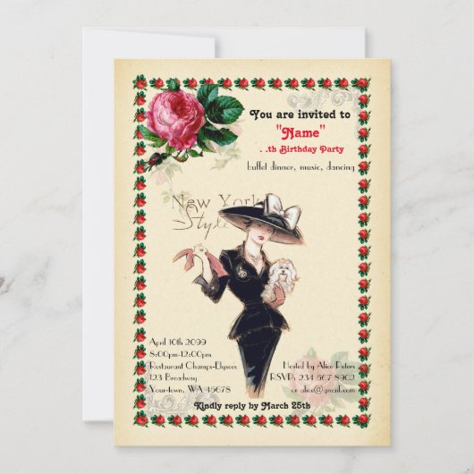 elke leeftijd, 60e, Verjaardag Party vrouw, Gatsby Kaart (Voorkant)