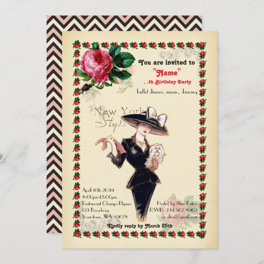 elke leeftijd, 60e, Verjaardag Party vrouw, Gatsby Kaart (Voorkant / Achterkant)