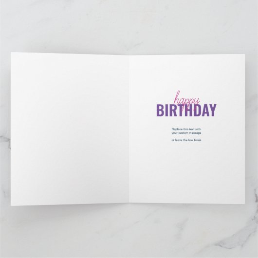 Elke leeftijd 8 Foto Collage Persoonlijk Roze Birt Kaart (Binnen)