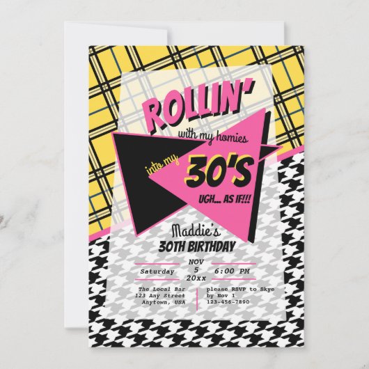 ELKE LEEFTIJD 90s retro geruite houndstooth alsof  Kaart (Voorkant)