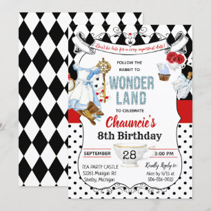 ELKE LEEFTIJD - Alice in Wonderland verjaardagsuit Kaart