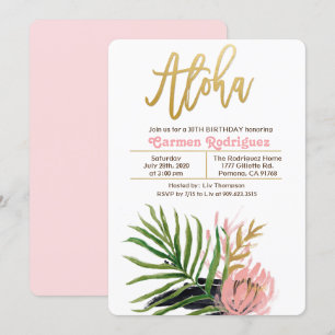 ELKE LEEFTIJD - Aloha Tropische Verjaardagsuitnodi Kaart