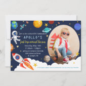 ELKE LEEFTIJD - Astronaut Boy Birthday Uitnodiging (Voorkant)