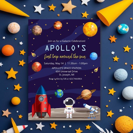 ELKE LEEFTIJD - Astronaut Boy Birthday Uitnodiging