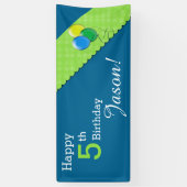 Elke leeftijd ballon verjaardag spandoek (Verticaal)