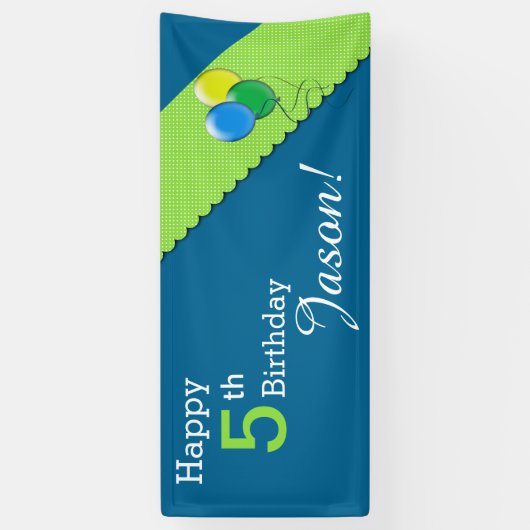 Elke leeftijd ballon verjaardag spandoek (Verticaal)