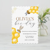 Elke leeftijd, bijen thema meisje verjaardag kaart (Staand voorkant)