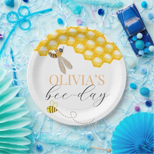 Elke leeftijd, bijen thema verjaardag papieren bordje (Feest)