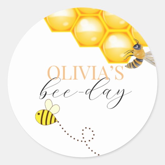 Elke leeftijd, bijen thema verjaardag ronde sticker (Voorkant)