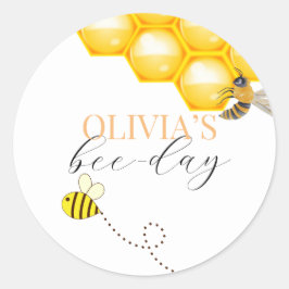 Elke leeftijd, bijen thema verjaardag ronde sticker