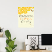 Elke leeftijd, bijenthema verjaardagswelkomstbord poster (Thuiskantoor)