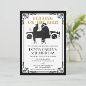 ELKE LEEFTIJD - Birthday Art Deco Gatsby-uitnodigi Kaart (Staand voorkant)