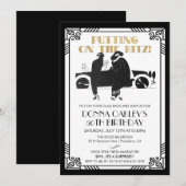 ELKE LEEFTIJD - Birthday Art Deco Gatsby-uitnodigi Kaart (Voorkant / Achterkant)