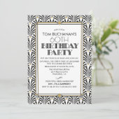 ELKE LEEFTIJD - Birthday Art Deco Gatsby-uitnodigi Kaart (Staand voorkant)