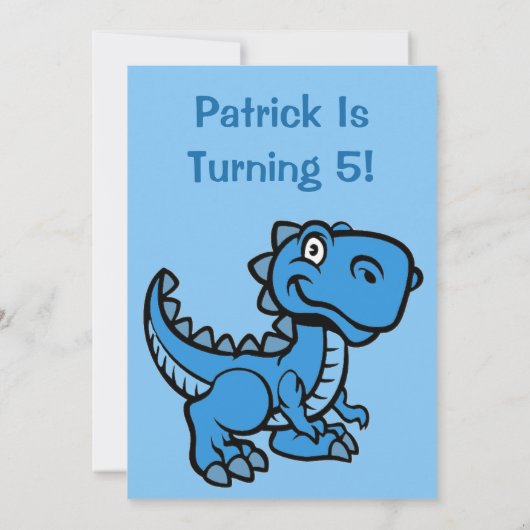 Elke leeftijd Blue T Rex Dinosaurus Verjaardag Kaart (Achterkant)