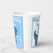 Elke leeftijd Blue T Rex Dinosaurus Verjaardag Papieren Bekers (Rechts)