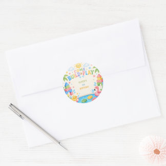 Elke leeftijd, Bouwstenen kinderen verjaardag Ronde Sticker