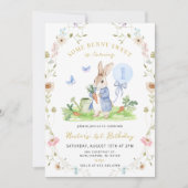 ELKE LEEFTIJD Bunny Blue Waterverf Wildflower Verj Kaart (Voorkant)